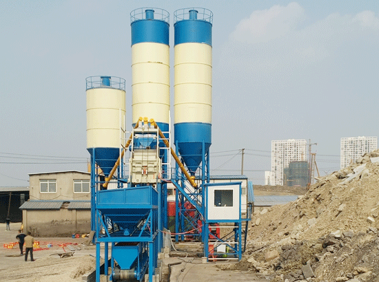 Site case of HZS75 concrete mixing station in Wuxi, Jiangsu