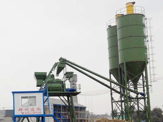 Production site of HZS75 concrete mixing station in Huzhou,