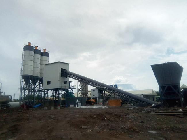 Philippine HZS120 concrete mixing plant case site