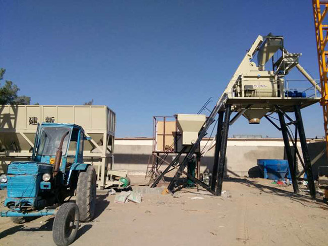Application of JS1500 Compulsory Concrete Mixer in HZS75 Concrete Mixing Station in Uzbekistan