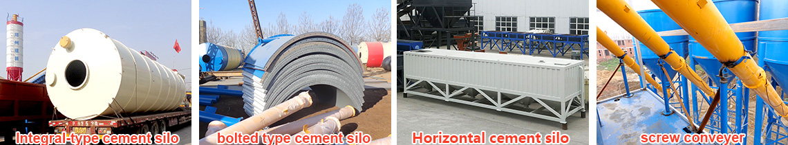 HZS50 concrete mixing plant Bolted cement silo