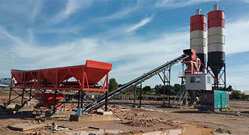 HZS50 concrete batching plant equipment is exported to Indonesia.