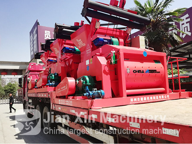 Zhengzhou Jianxin Machinery 3 sets of JS500 compulsory concrete mixer sent to Ningxia Gansu
